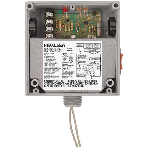 Functional Devices RIBXLSEA Current Switch and Relay Combination, 5 Amp SPST + Override, 10-30 Vac/dc Coil, Adjustable, 0.125-5 Amp, NEMA 1 Housing