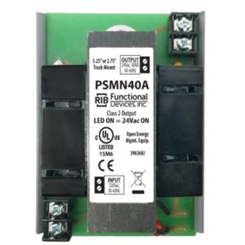 Functional Devices PSMN40A 40 VA Power Supply, 120 Vac to 24 Vac, 2.75" Track Mount