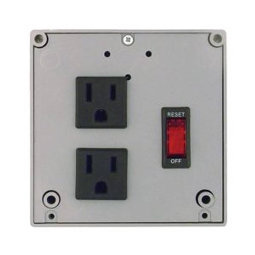 Functional Devices PSPT2RB4 Power Control Center, 4 Amp Switch / Circuit Breaker, 120 Vac, 2 Outlets, Terminals, NEMA 1 Housing