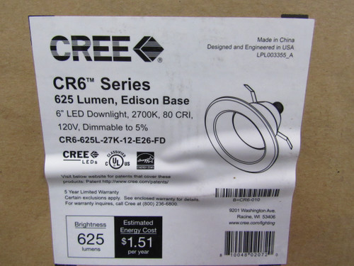 Cree CR6-625L-27K-12-E26-FD Lighting Fixture