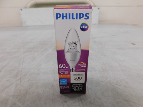 Philips 7B12/LED/827-22/E12/DIM-120V LED Bulbs Dimmable Bulb 120V 7W Soft White 500 Lumens