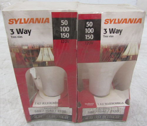 Sylvania 50/150/A21/W/2PK Miniature and Specialty Bulbs 2BOX