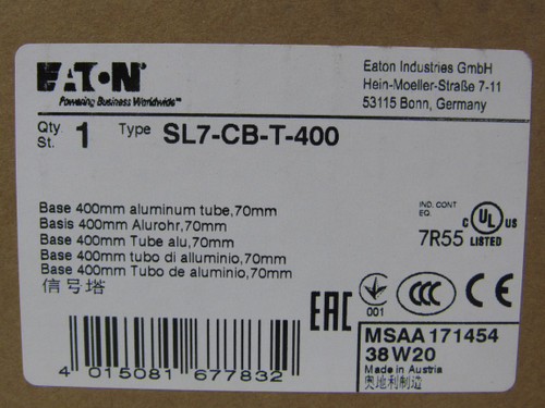 Eaton SL7-CB-T-400 Bulb/Ballast/Driver Accessories Stacklight Base