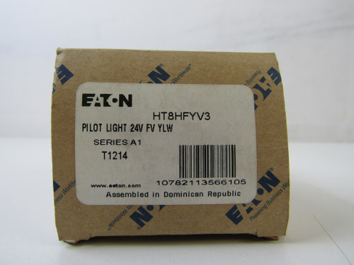 Eaton HT8HFYV3 Miniature and Specialty Bulbs Pilot Light 24V Yellow NEMA 3 3R 4 4X 12 and 13 Watertight/Oiltight