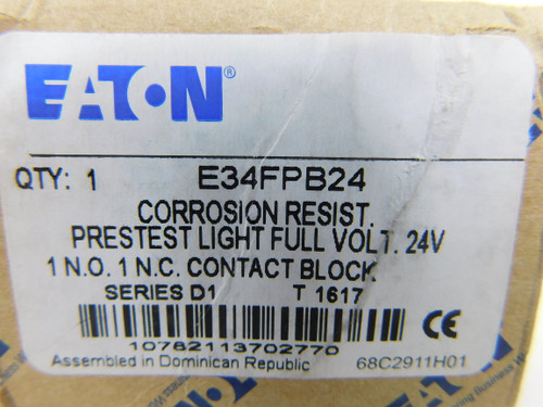 Eaton E34FPB24 Occupancy Switches 30.5 mm Corrosion Resistant Watertight/Oiltight 24V 1NO-1NC
