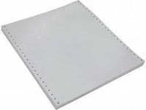 12 x 8 1/2 - 18# 1-Ply Continuous Computer Paper (3,000 sheets/carton)  Regular Perf, IBM Spec Paper - Blank White 141160