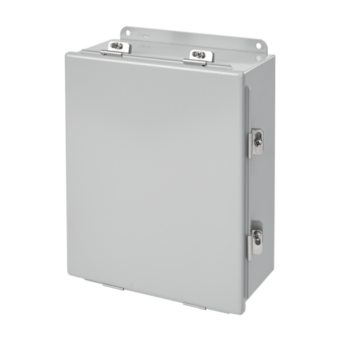 nVent Hoffman A10086CHNF Continuous Hinge Enclosure with Clamps Type 4, 10x8x6, Gray, Mild Steel