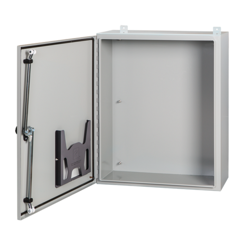 nVent Hoffman A20H16ALP3PT Continuous Hinge Enclosure with 3-Point Latch Type 4, 20x16x6, Gray, Mild Steel