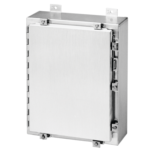nVent Hoffman A36H2408ALLP Continuous Hinge Enclosure with Clamps LP Type 4X, 36x24x8, Brushed, Aluminum
