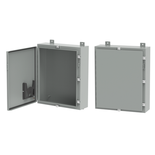 nVent Hoffman A48H36CLP Continuous Hinge Enclosure with Clamps LP Type 4, 48x36x10, Gray, Mild Steel