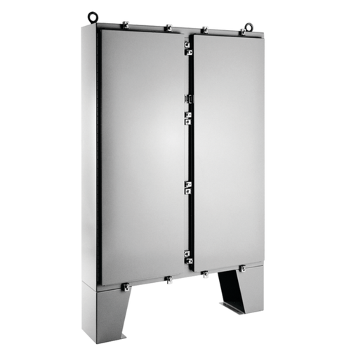 nVent Hoffman A62H48CLP Two-Door with Floorstand Type 4, 62.06x48.06x10.06, Gray, Steel