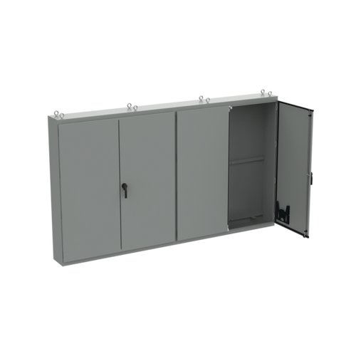 nVent Hoffman A86M4ELPG Free-Stand Multi-Door Type 12 LP Gray Inside 4Dr, 86.12x149.19x14.12, Gray, Steel