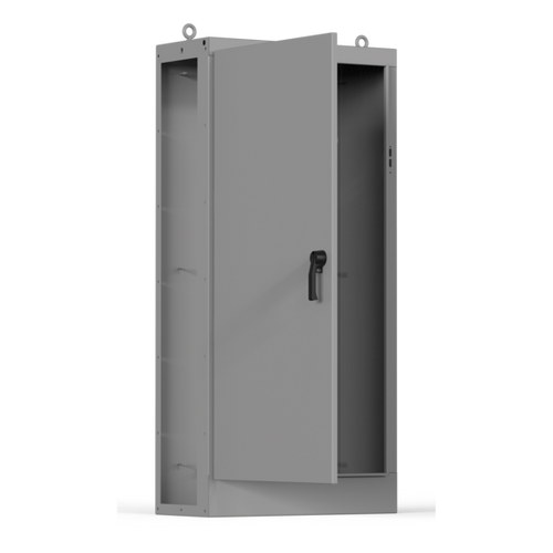 nVent Hoffman AU84X4024LLP Universal Free-Stand Left Side Open, 84.13x40.24x24.13, Gray, Steel