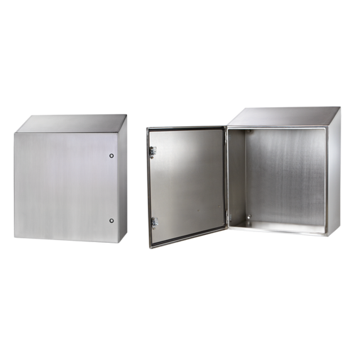 nVent Hoffman CSD483616SSST Concept Sloped Top Wallmount 1/4-Turn Latch Type 4X, 48x36x16, Brushed, SS 304