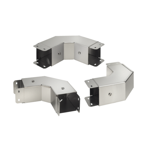nVent Hoffman CTS33PEFC90SS 90-Degree Elbow CT Top Cover Sloped Inward Perf, 3.00x3.00, Brushed, SS304