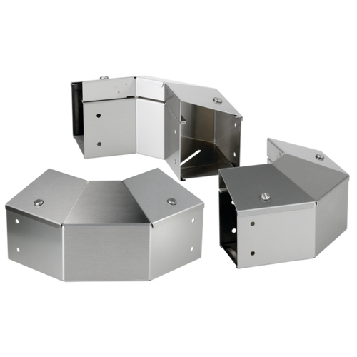 nVent Hoffman CTS46EFCONT90SS 90-Degree Elbow CT Top Cover Sloped Outward no Tabs, 4.00x6.00, Brushed, SS304