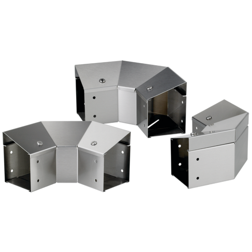nVent Hoffman CTS66EFCNT90SS 90-Degree Elbow CT Top Cover Sloped Inward no Tabs, 6.00x6.00, Brushed, SS304