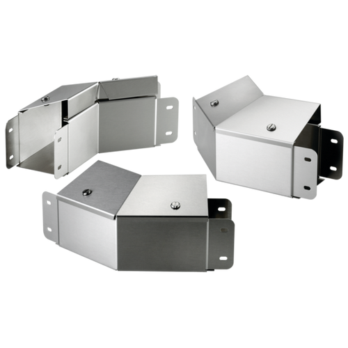 nVent Hoffman CTS66EFCO45SS 45-Degree Elbow Top Cover Slope Outward CleanTray, 6.00x6.00, Brushed, SS304