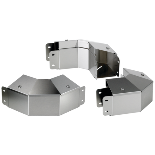 nVent Hoffman CTS66EFCO90SS 90-Degree Elbow CT Top Cover Sloped Outward with Tabs, 6.00x6.00, Brushed, SS304