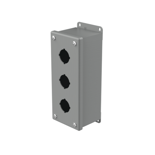 nVent Hoffman E3PB Pushbutton Enclosures Type 12, 3PBx30.5mm, Gray, Steel