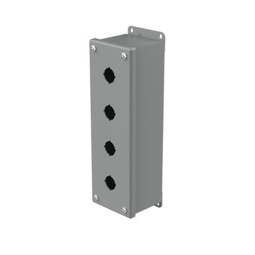 nVent Hoffman E4PBG Pushbutton Enclosures Type 12, 4PBx22.5mm, Gray, Steel