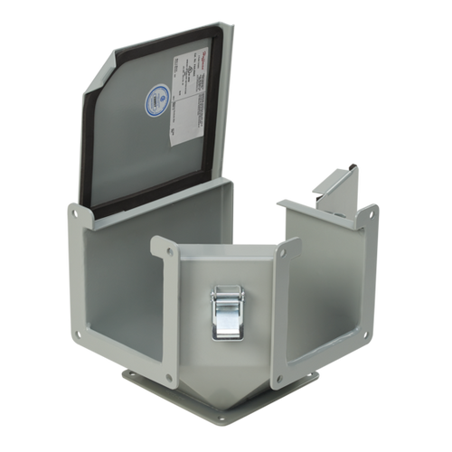 nVent Hoffman F44LE9AC Elbow 90-Degree Outside Top Opening, 4.00x4.00, Gray, Steel