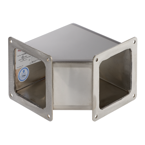 nVent Hoffman F66WE90SS Elbow 90-Degree Feed-Through Wireway, 6.00x6.00, Brushed, Stainless Steel 304