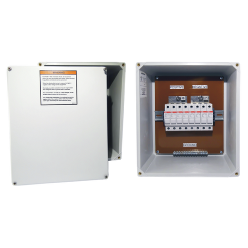 nVent Hoffman RF-2-4 RF Solar Combiner Box, 11.32x9.32x5.39, Light Gray, Fiberglass