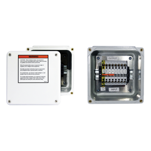 nVent Hoffman RU-1 RU Solar String Transition Box, 7.31x7.31x4.92, Light Gray, Fiberglass