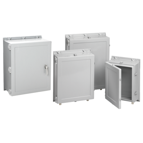 nVent Hoffman A48H3612GQRLP Hinge Cover Enclosure Quick-Release Type 4X, 48.25x36.25x12.00, Gray, Fiberglass