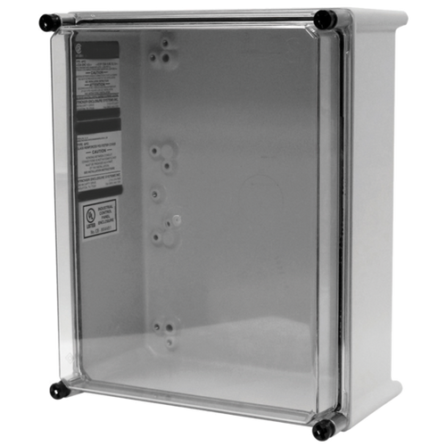 nVent Hoffman A61-2412E2DT APO with Transparent Inspection Window Type 4X, 23.74x11.89x6.93, Lt Gray, Fiberglass, E2DT