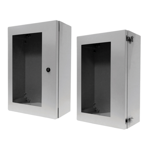 nVent Hoffman ANB2416 ARIA Flat Cover with Bonded Window Type 4X, 24.21x16.34x9.06, Lt Gray, Fiberglass