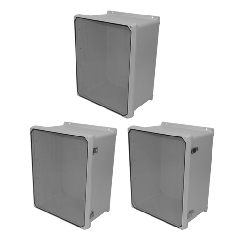nVent Hoffman CVJ606NHW CVJ Flat Cover with Clearview Window Type 4X, 7.32x7.32x4.92, Lt Gray, Fiberglass, NHW