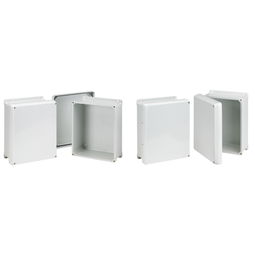 nVent Hoffman HJ606WLG Flat Cover with Screws Type 4X, 5.71x5.72x4.05, Light Gray, Fiberglass
