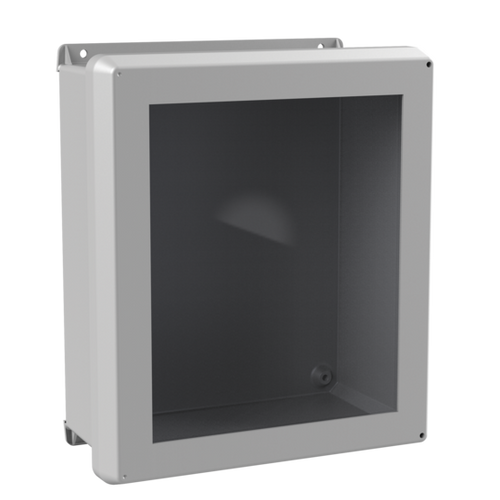 nVent Hoffman HJB1412HWPL2LG Flat Cover Window with Latches Type 4X, 13.81x11.81x5.99, Lt Gray, Fiberglass