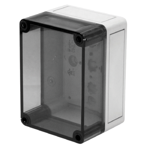 nVent Hoffman MB042503PCCT MultiBox Transparent Screw Cover Type 4X, 3.70x2.55x3.18, Lt Gray, Polycarbonate, PCCT