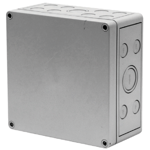 nVent Hoffman MB070403PCK MultiBox Opaque Screw Cover with Knockouts Type 4X, 7.08x3.70x3.19, Lt Gray, Polycarbonate, PCK