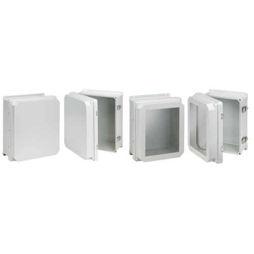 nVent Hoffman RHJ1614HWPL2LG Raised Cover with Latches Type 4X, 15.62x13.62x7.24, Lt Gray, Fiberglass