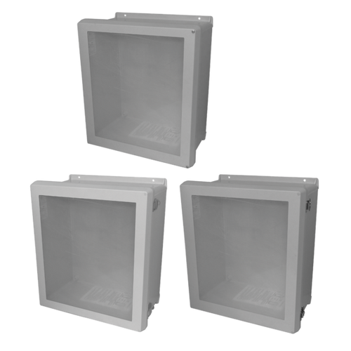 nVent Hoffman VJB1816HW VJB Flat Cover Bonded Window Type 4X, 19.32x17.32x9.58, Lt Gray, FRP, HW