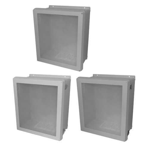 nVent Hoffman VJB2016W VJB Flat Cover Bonded Window Type 4X, 21.32x17.32x11.57, Lt Gray, FRP, W