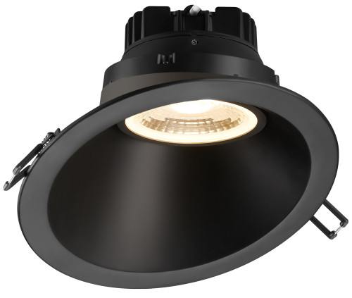 LRG6-35K-HO-6RSL-BK - 6" 30¡ Sloped Round Regressed Gimbal HO 18W LED 3500K Black 38¡ 1600 lm Type IC Air-Tight Wet CRI 90+ - Lotus LED Lights