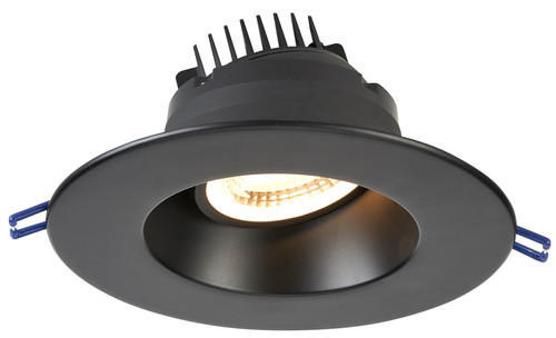 LRG6-35K-HO-BK - 6" Round Regressed Gimbal HO 18W LED 3500K Black 38¡ 1600 lm Type IC Air-Tight Wet ES CRI 90+ - Lotus LED Lights