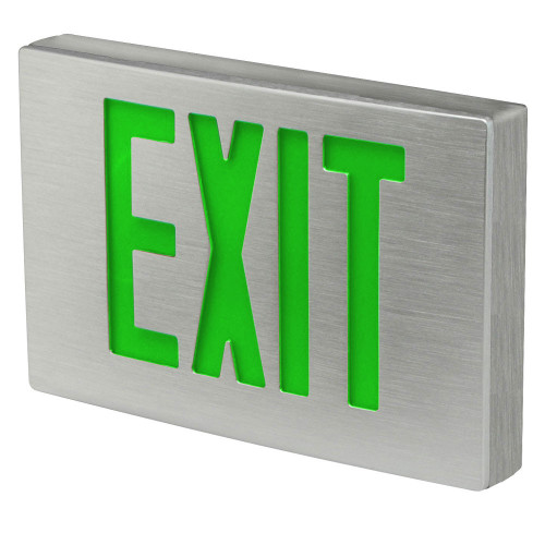 Best Lighting Products KXTEU3GAA2C-120-TP-USA Die-Cast Aluminum Exit Sign, Universal Face, Green Letter, AC Only, Tamper Proof