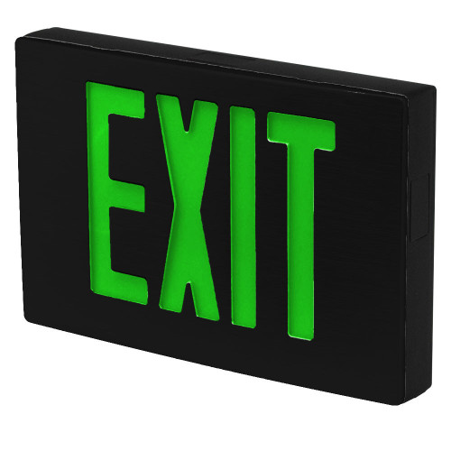 Best Lighting Products KXTEU3GABSDT2C-277-USA Die-Cast Aluminum Exit Sign, Universal Face, Green Letter, AC Only, Self Diagnostics