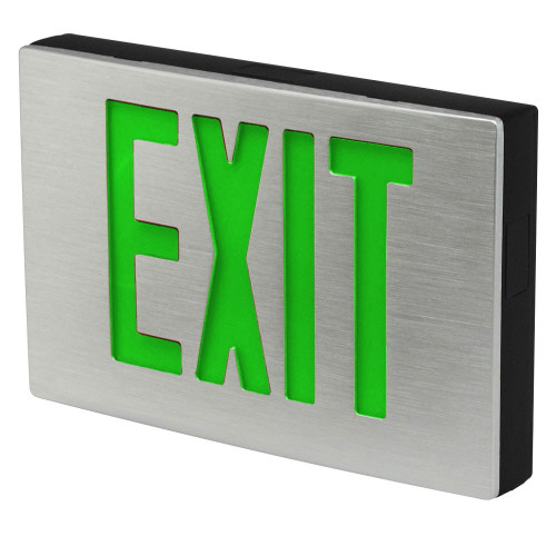 Best Lighting Products KXTEU3GBASDT2C-277-TP-USA Die-Cast Aluminum Exit Sign, Universal Face, Green Letter, AC Only, Self Diagnostics, Tamper Proof