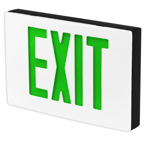 Best Lighting Products KXTEU3GBW2C-120-TP-USA Die-Cast Aluminum Exit Sign, Universal Face, Green Letter, AC Only, Tamper Proof