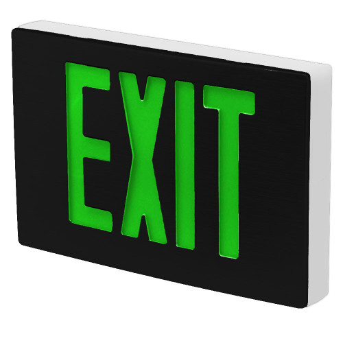 Best Lighting Products KXTEU3GWB2C-277 Die-Cast Aluminum Exit Sign, Universal Face, Green Letter, AC Only