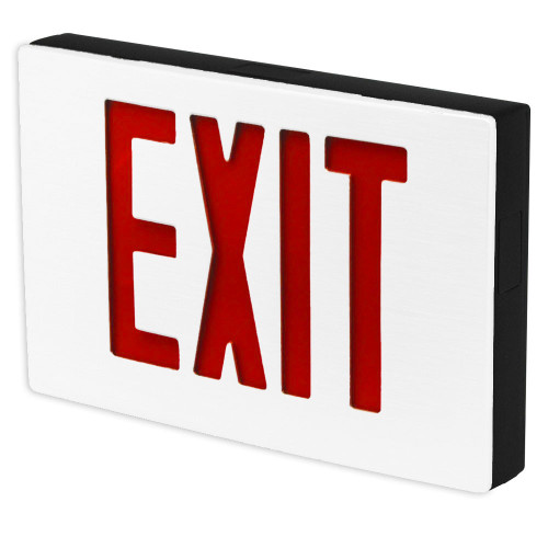 Best Lighting Products KXTEU1RBWSDT2C-277-TP Die-Cast Aluminum Exit Sign, Single Face, Red Letter, AC Only, Self Diagnostics, Tamper Proof