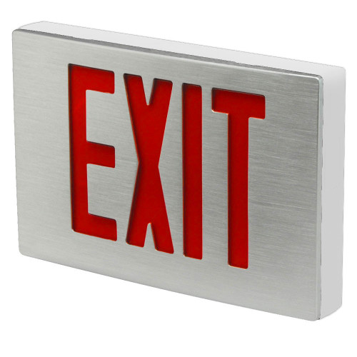 Best Lighting Products KXTEU1RWASDT2C-277-USA Die-Cast Aluminum Exit Sign, Single Face, Red Letter, AC Only, Self Diagnostics