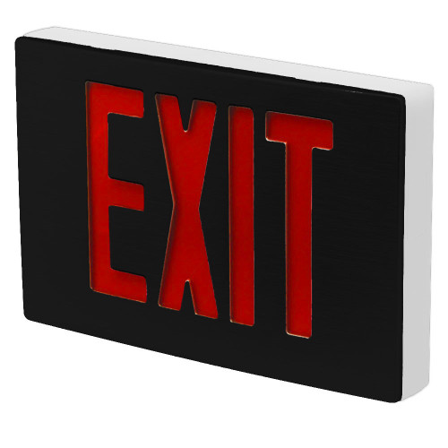 Best Lighting Products KXTEU1RWBSDT2C-277-TP Die-Cast Aluminum Exit Sign, Single Face, Red Letter, AC Only, Self Diagnostics, Tamper Proof